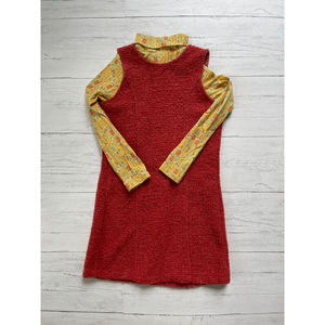 Vintage Munki Munki Girls Pencil Print  Long Sleeve Turtleneck Jumper Sz 6/6X